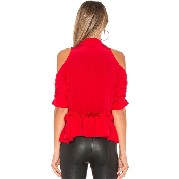 Calvin Rucker Be Near Me Cold Shoulder Ruffle Top - Picture 3 of 9